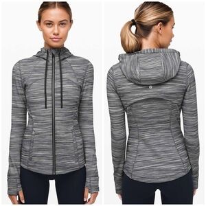 Lululemon Hooded Define Jacket Nulu Heathered Black White Full Zip Soft Sz 4